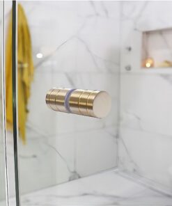 Della Francesca 100cm Double Door Gold Shower Screen - Image 11