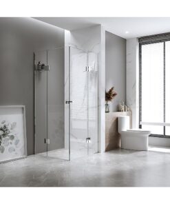 Della Francesca 120cm Gold Corner Shower Screen - Image 1