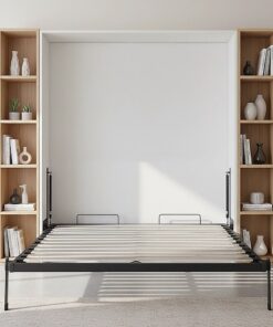 Palermo Double Wall Bed, White Gloss Cabinet - Image 3