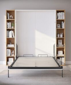 Palermo Double Wall Bed, White Gloss Cabinet - Image 11