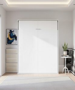 Palermo Double Wall Bed, White Gloss Cabinet - Image 13