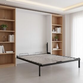 Palermo Double Murphy Wall Bed with Gold Handle – image 1