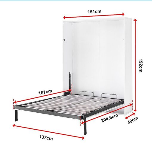 Palermo Double Murphy Wall Bed with Gold Handle – image 15