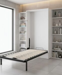 Palermo Single Wall Bed White with Gold Handle - Image 8