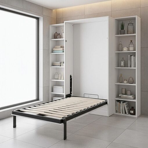 Palermo Single Wall Bed White with Gold Handle – image 8