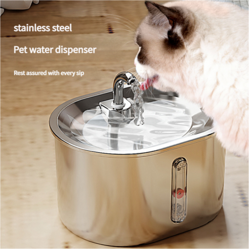 Elosung Stainless Steel Cat Water Fountain Faucet Flow – image 2