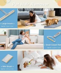 Elosung Pet Hair Removal Set with Extendable Sweeper - Image 3