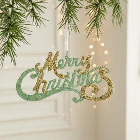 Elosung Green Gold Glitter Christmas Ornament Set – image 1