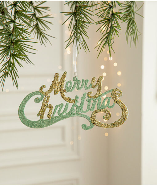 Elosung Green Gold Glitter Christmas Ornament Set – image 1