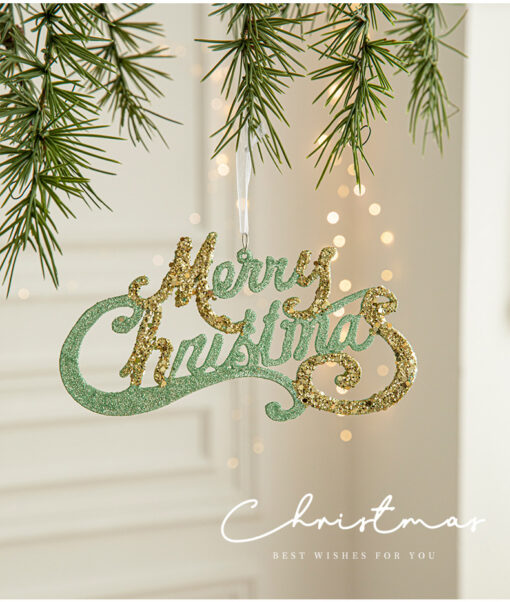 Elosung Green Gold Glitter Christmas Ornament Set – image 3
