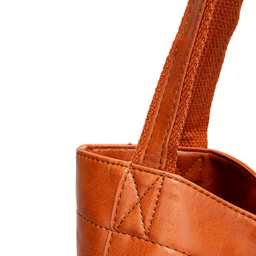 Elosung Black PU Leather Tote Bag – image 4