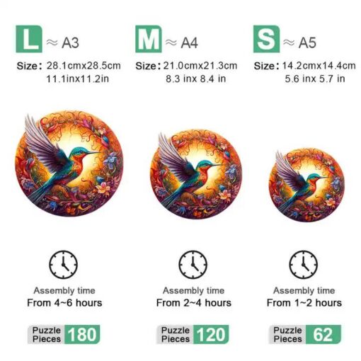 Elosung Round Peacock Wooden Puzzle – image 2