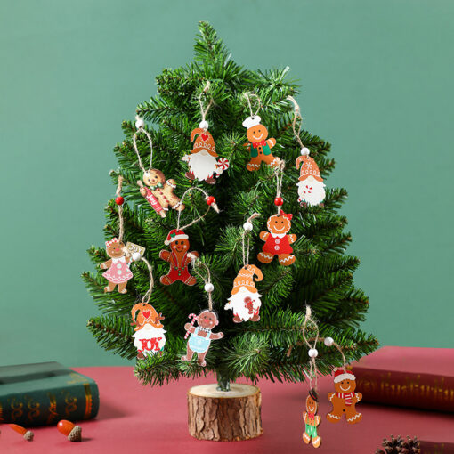Elosung Wooden Christmas Gnome Ornaments, Set of 12 – image 2
