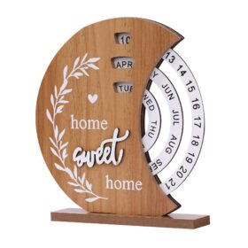 Elosung Rustic Perpetual Wooden Calendar – image 1