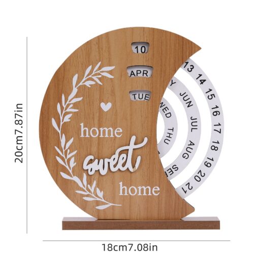 Elosung Rustic Perpetual Wooden Calendar – image 2