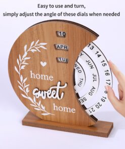 Elosung Rustic Perpetual Wooden Calendar - Image 3
