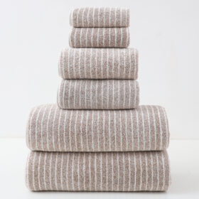 Elosung Cotton Striped Towel Set, 6 Piece – image 1