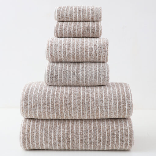 Elosung Cotton Striped Towel Set, 6 Piece – image 1