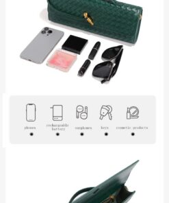 Elosung Gold Woven PU Leather Clutch - Image 4