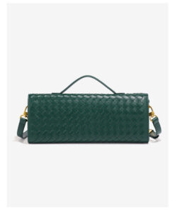 Elosung Woven PU Leather Clutch, Wine Red - Image 5