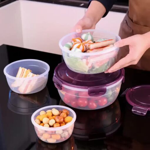 Elosung Purple Food Storage Set with Airtight Lids – image 2