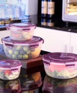 Elosung Purple Food Storage Set with Airtight Lids - Image 5
