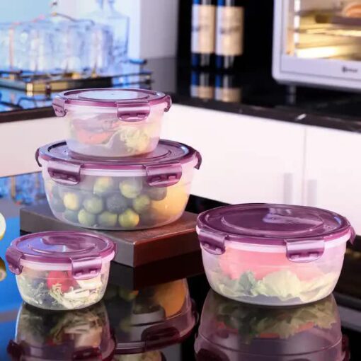 Elosung Purple Food Storage Set with Airtight Lids – image 5