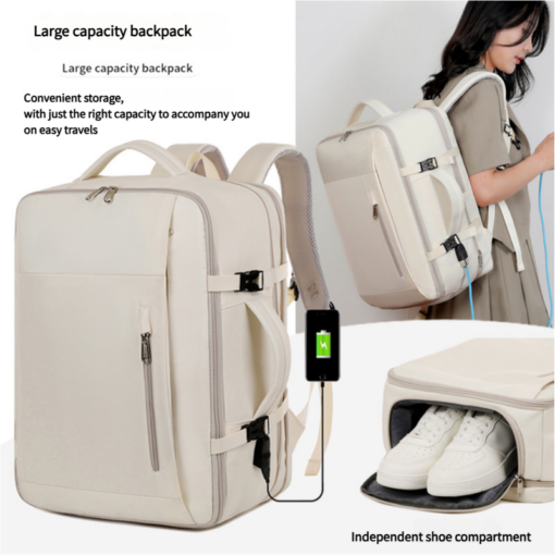 Elosung Expandable Backpack with USB Port – image 5