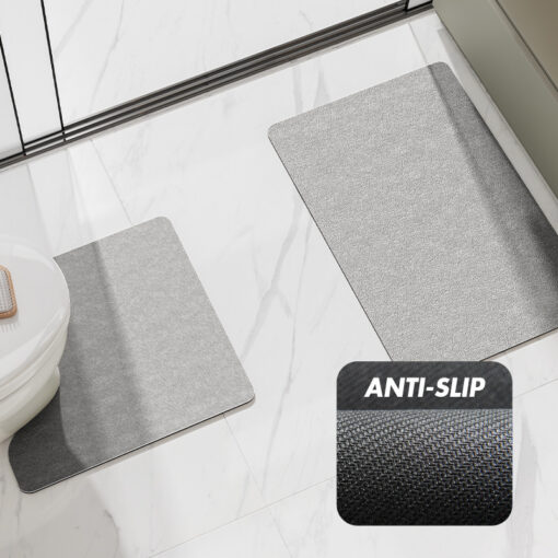 Elosung Green Bathroom Mat Set with U Shaped Mat – image 2