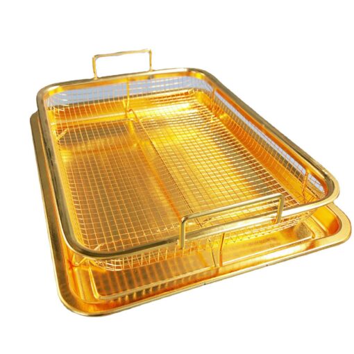 Elosung Gold Non-Stick BBQ Grill Basket – image 1