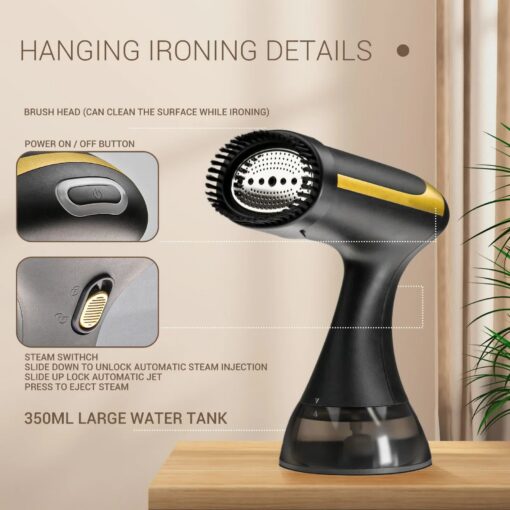 Elosung Portable Handheld Garment Steamer, White – image 5