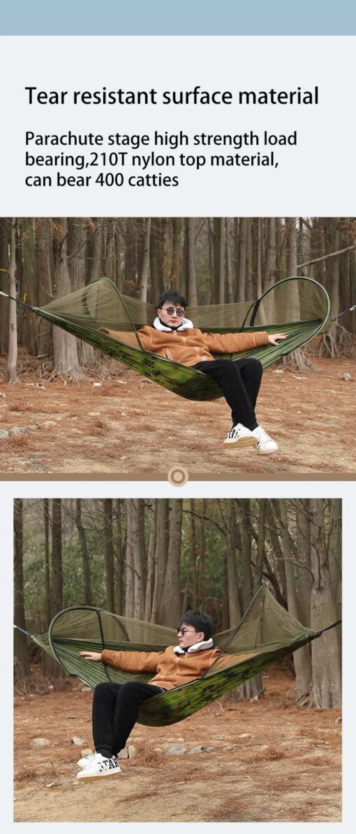Elosung Camping Hammock with Mosquito Net – image 4