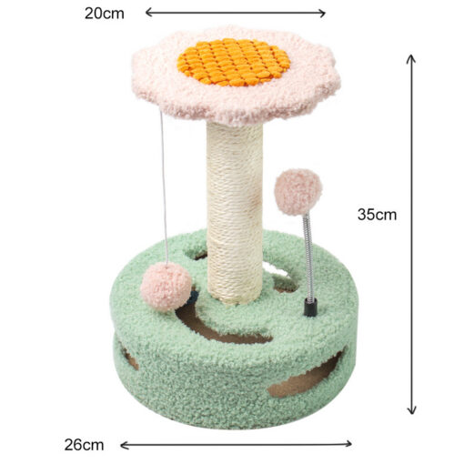 Elosung Cat Scratching Post with Flower Design – image 1