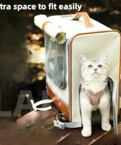 Elosung Foldable Grey Cat Trolley for Two Cats - Image 3