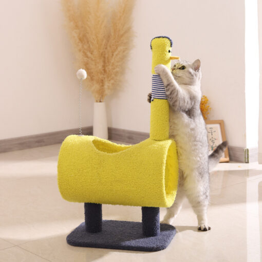 V888-ELOSUNG13622-212318-00.jpg Elosung Yellow Cat Tree with Tunnel – image 1
