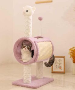 Elosung Yellow Cat Tree with Tunnel - Image 4