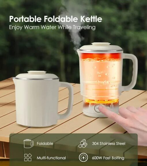 Elosung Foldable Travel Kettle 800ml Stainless Steel – image 2