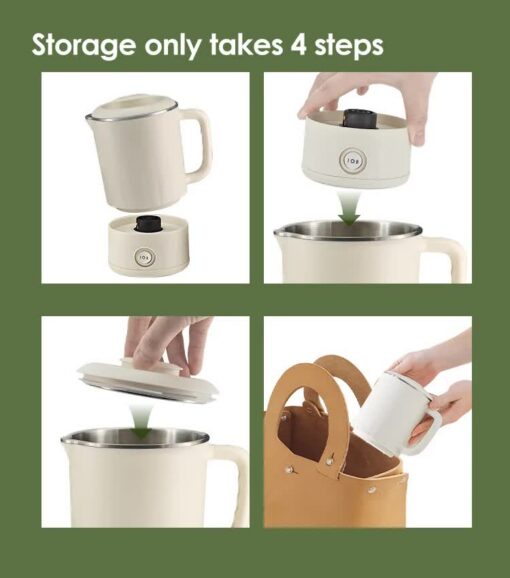 Elosung Foldable Travel Kettle 800ml Stainless Steel – image 3