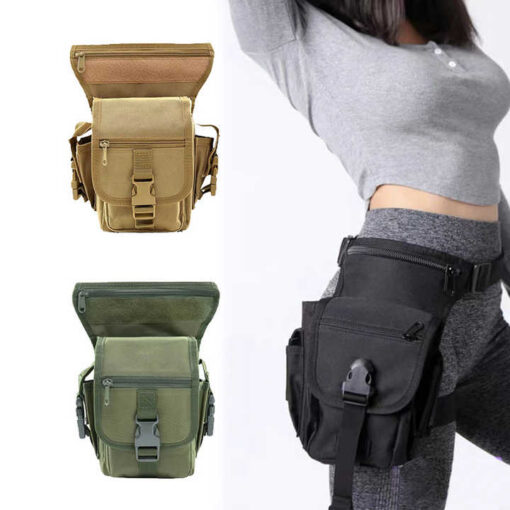 Elosung Black Tactical Leg Bag, 900D Oxford – image 2