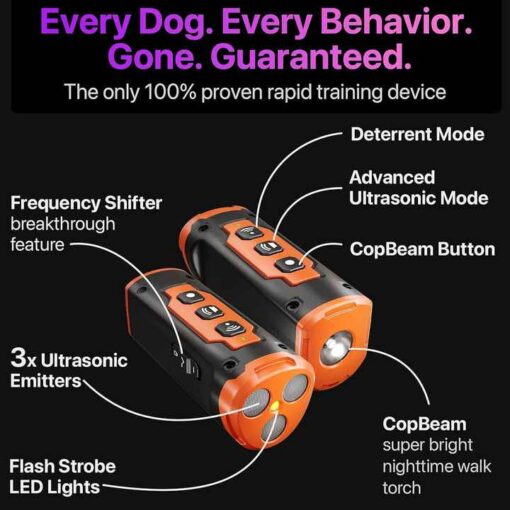 Elosung Ultrasonic Dog Repeller with 100m Torch – image 2