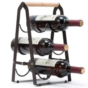 Elosung Folding Metal Wine Rack, 6 Bottle – image 1