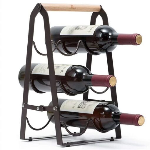 Elosung Folding Metal Wine Rack, 6 Bottle – image 1