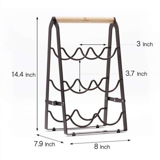 Elosung Folding Metal Wine Rack, 6 Bottle – image 2