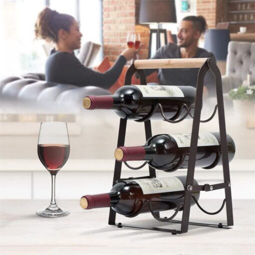 Elosung Folding Metal Wine Rack, 6 Bottle – image 3