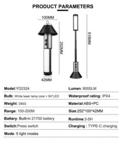 Elosung Telescopic Camping Lantern with USB-C - Image 5