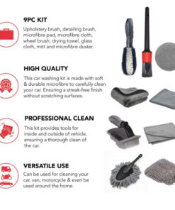 Elosung 9-Piece Car Wash Kit with Wheel Brushes - Image 3