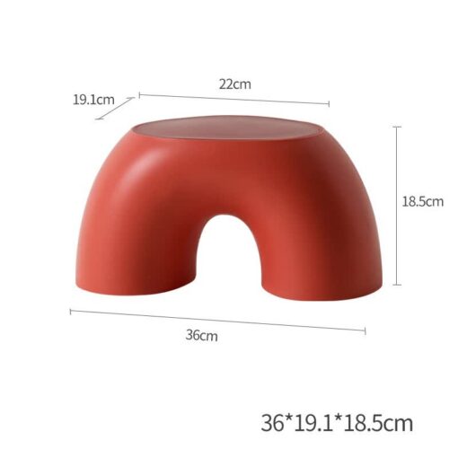 V888-ELOSUNG17764-223247-00.jpg Elosung Red Round Footstool with Anti Slip Base – image 1