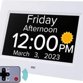 Elosung 7 Inch Digital Day Clock Auto Dimming – image 1