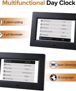 Elosung 7 Inch Digital Day Clock Auto Dimming - Image 4