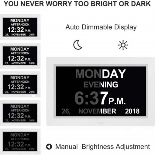 Elosung 10.1 Inch Digital Clock with Medication Reminders – image 3